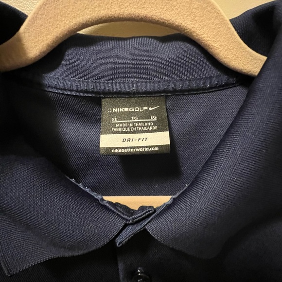 NIKE GOLF Men’s Dryfit Navy Golf Shirt Size XL - Picture 4 of 5